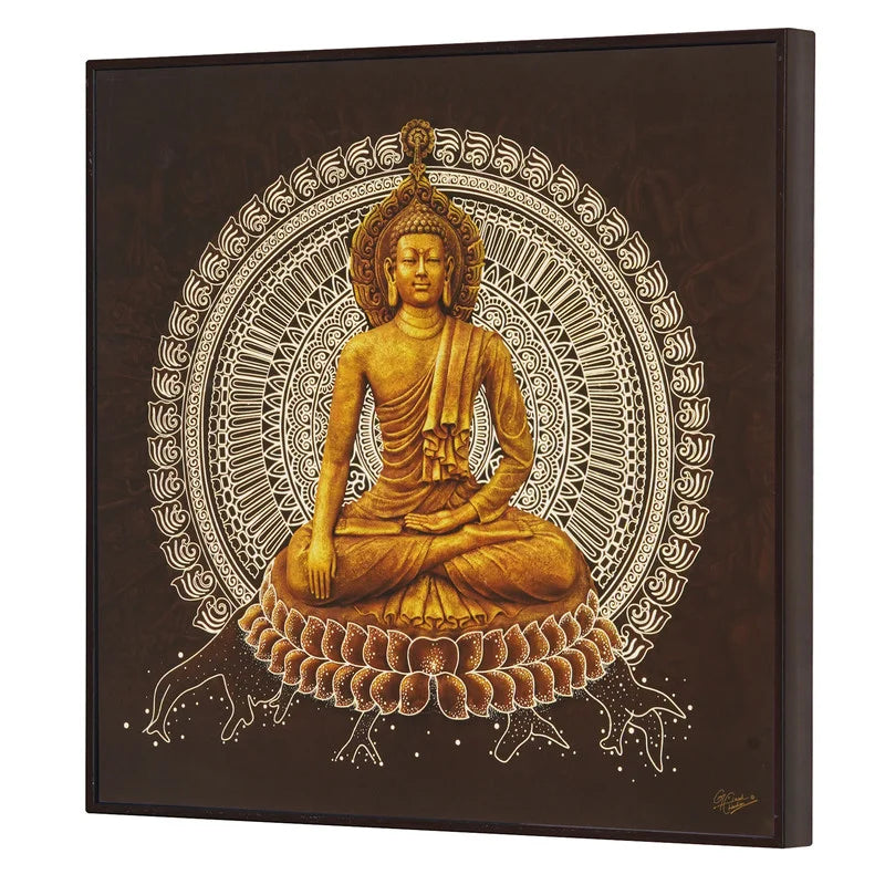 Golden Embossed Wall Painting For Home Decoration (12X12 INCH)