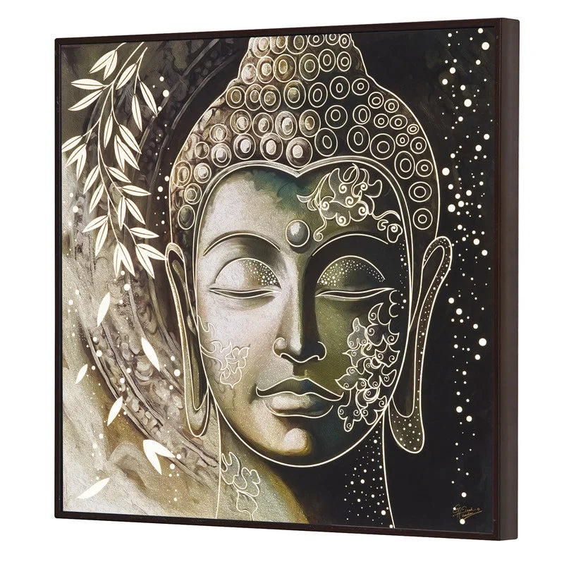 Golden Embossed Wall Painting For Home Decoration (12X12 INCH)