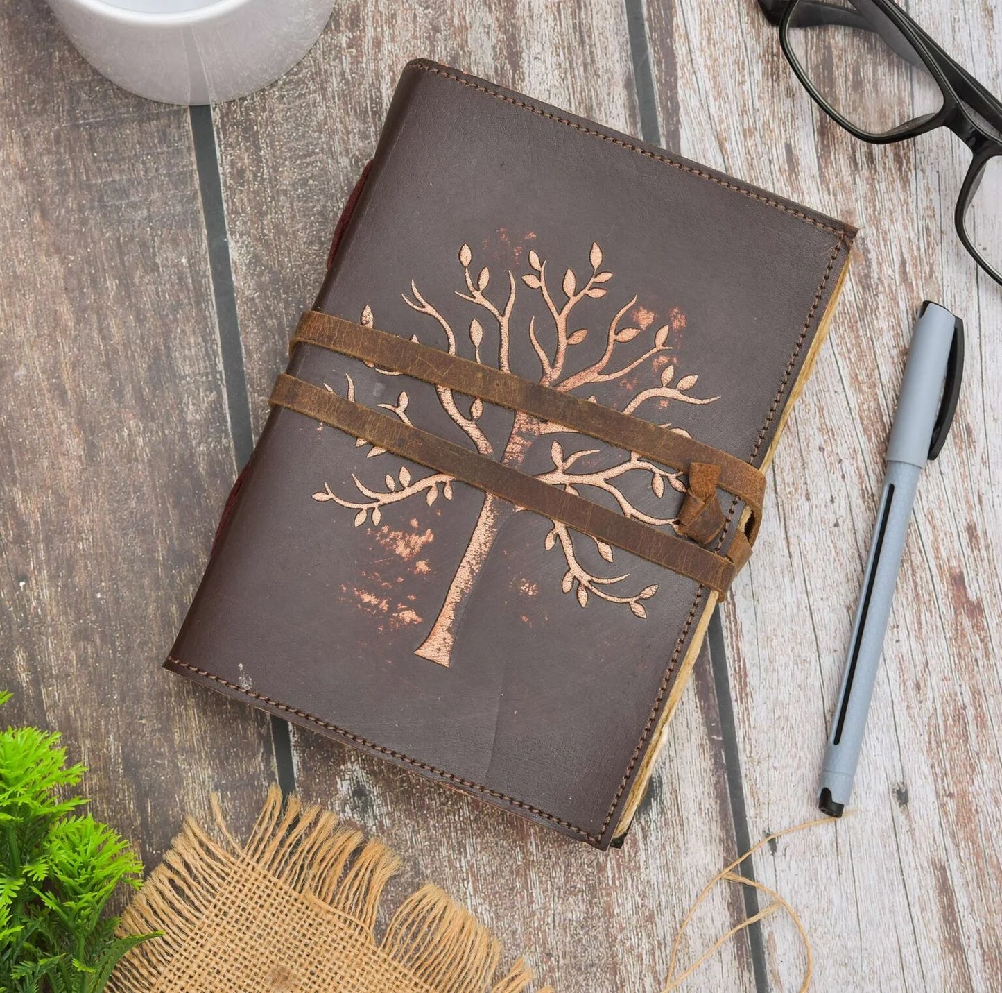 Embossed Tree of Life|Leather Diary