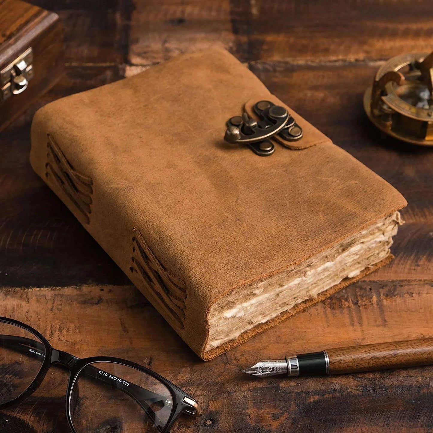 Brown Hand Sewn Unruled Soft Cover Diary